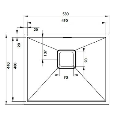FABIANO Кухонная мойка Quadro 53 R10 530x440 (8216.401.0073)